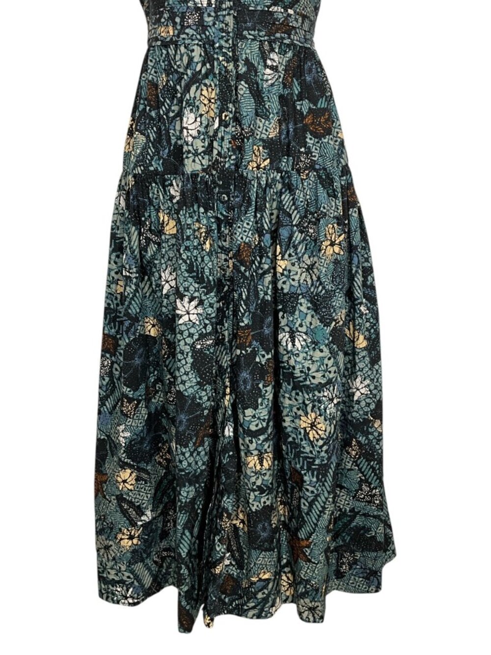 Ulla Johnson Isabela Dress 10 Rainforest Midi Blue Floral Sleeveless Cotton - Picture 13 of 16